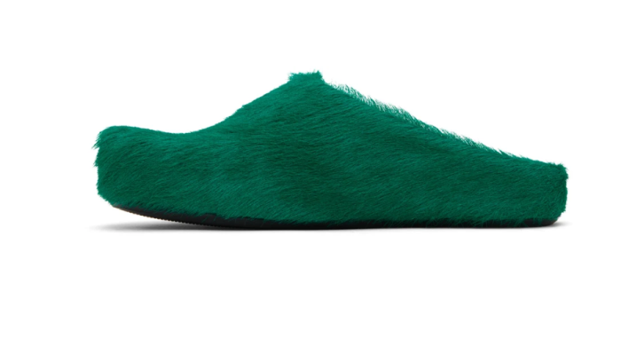 MARNI FUCHSIA LONG HAIR-FUSSBET SABOT SLIPPERS 2412207