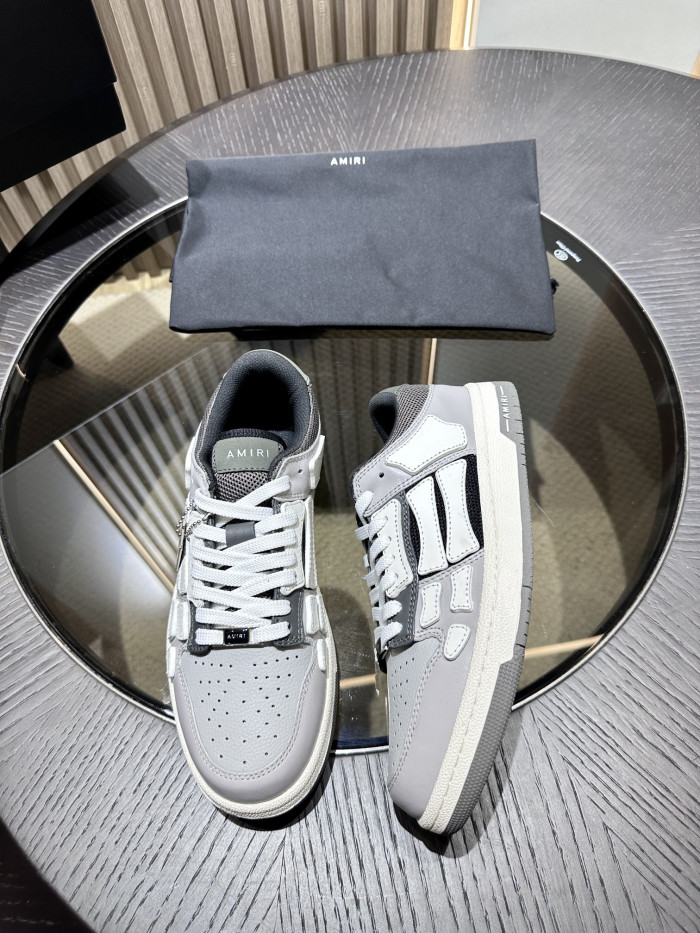 amiri skeleton low-skel top sneakers grey black