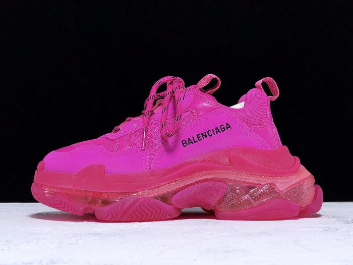 bl triple s ''clear sole'' trainers rose red h903p049