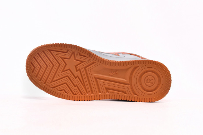 a bathing ape bape sta low white orange 1h70-191-001